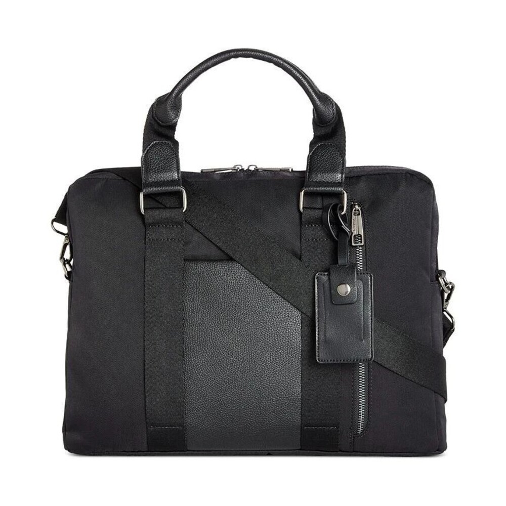 ALFANI Briefcase Mens Black Organizational Messenger Bag Laptop Sleeve Crossbody